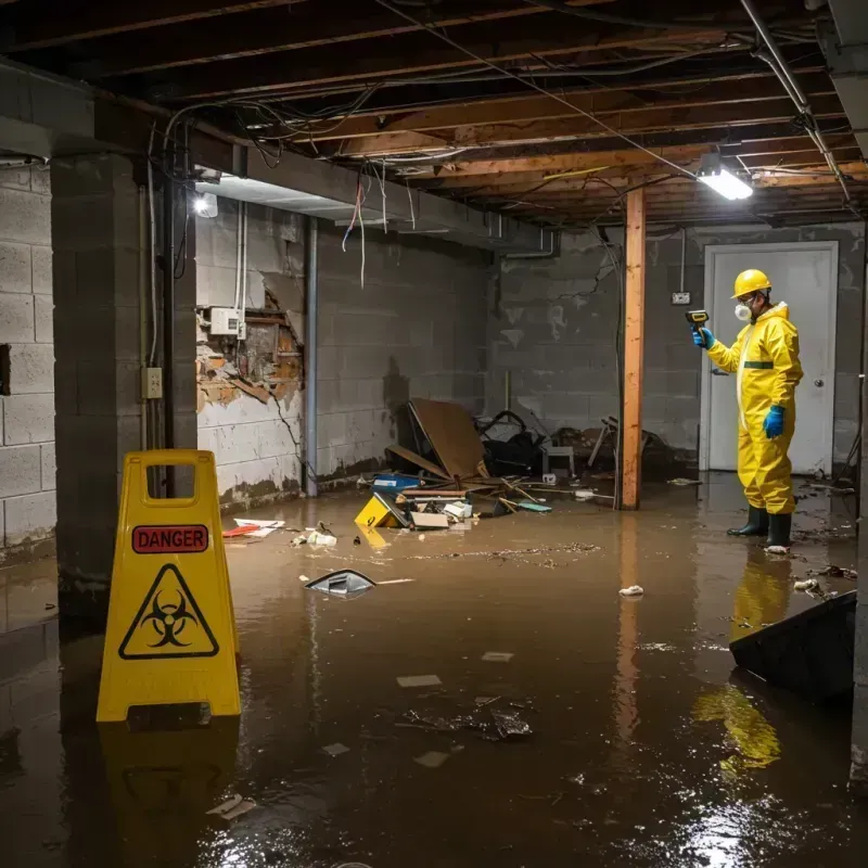 Flooded Basement Electrical Hazard in Follansbee, WV Property