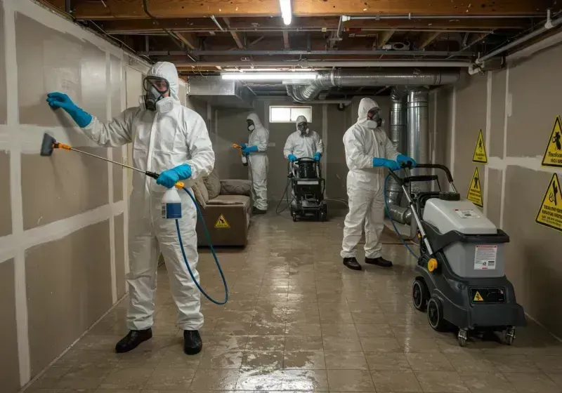 Basement Moisture Removal and Structural Drying process in Follansbee, WV